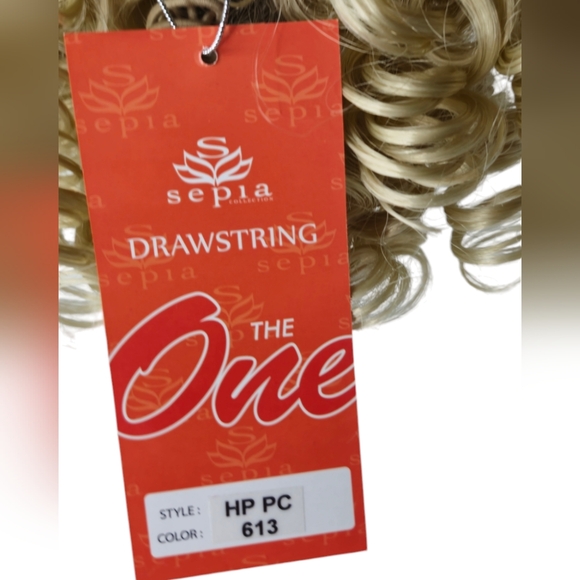 *H25477 NWT Sepia Curly Blonde Ponytail  Bun - Picture 2 of 10